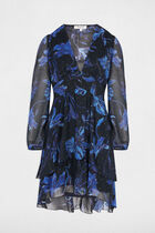 Printed A-line mini dress multicolor women