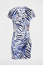 Wrap dress with short sleeves multicolor women