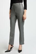 Fitted trousers check print mid-grey women