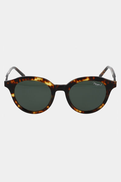 Round sunglasses chestnut brown ladies'