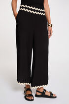 Wide-leg cropped trousers black women