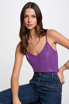 Vest top thin straps purple women