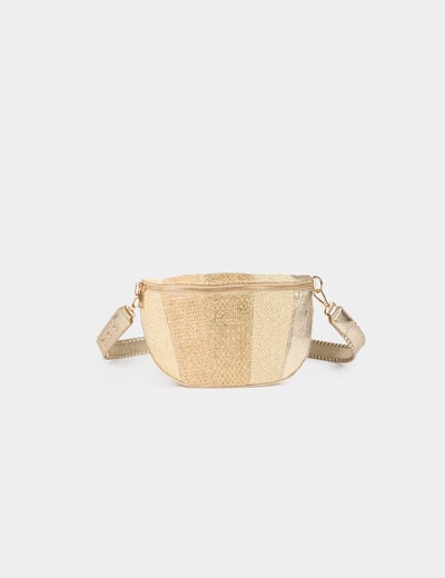 Metallised sling bag gold yellow women