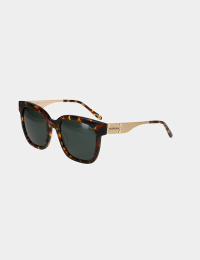 Square sunglasses chestnut brown ladies'