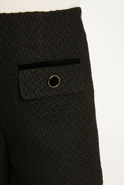 Straight shorts with velvet details black ladies'