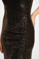 Asymmetrical maxi dress gold women