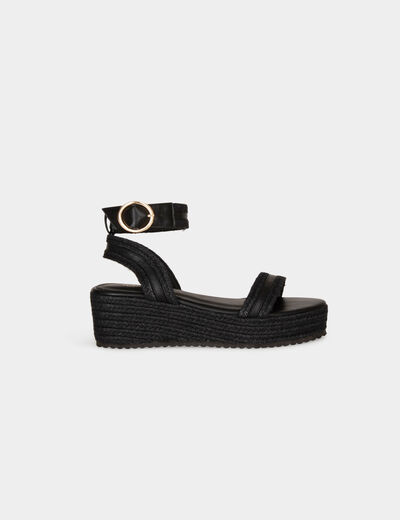 Sandals with wedge heels black ladies'