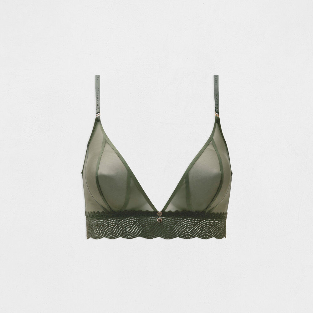 Soft bra khaki green women