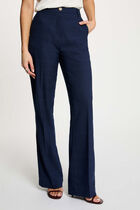High-waisted trousers navy blue women