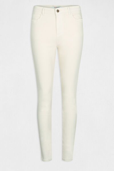 High-waisted skinny trousers ivory ladies'