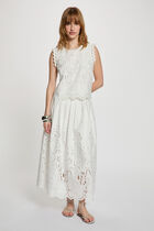 Sleeveless lace top white women
