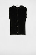 Fitted cardigan with round neck black women
