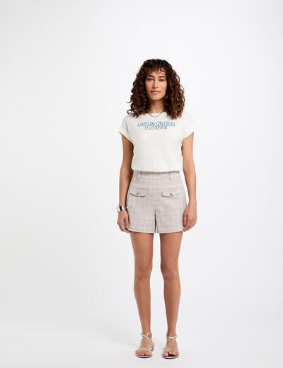 High waist printed shorts multicolor women