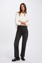 Sweater with a folded collar ivory women