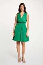 Mini loose straight dress meadow green women