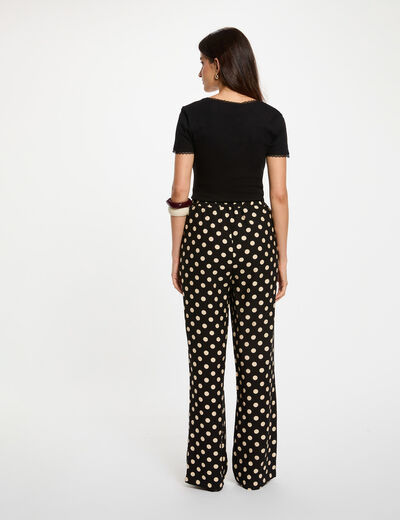 High-waisted straight trousers black women