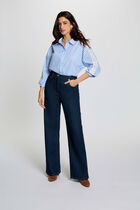 Striped long-sleeved shirt multicolor women