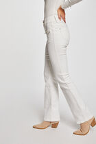 Jeans bootcut poches à rabat ivoire femme