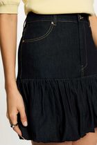 Denim bubble skirt blue women