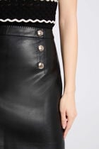 Faux leather mini skirt black women