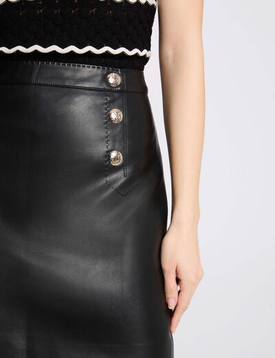 Faux leather mini skirt black women