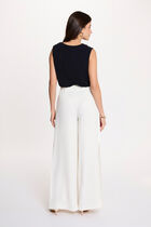 T-shirt with tie neck navy blue women
