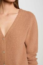 Cardigan with V-neck camel women