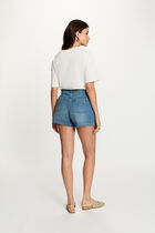 Slim denim shorts denim stone women