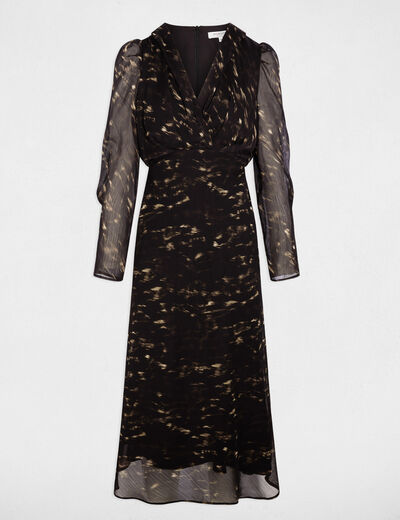 long dress with puffed sleeves multicolor women Long dress with puffed sleeves multicolor women