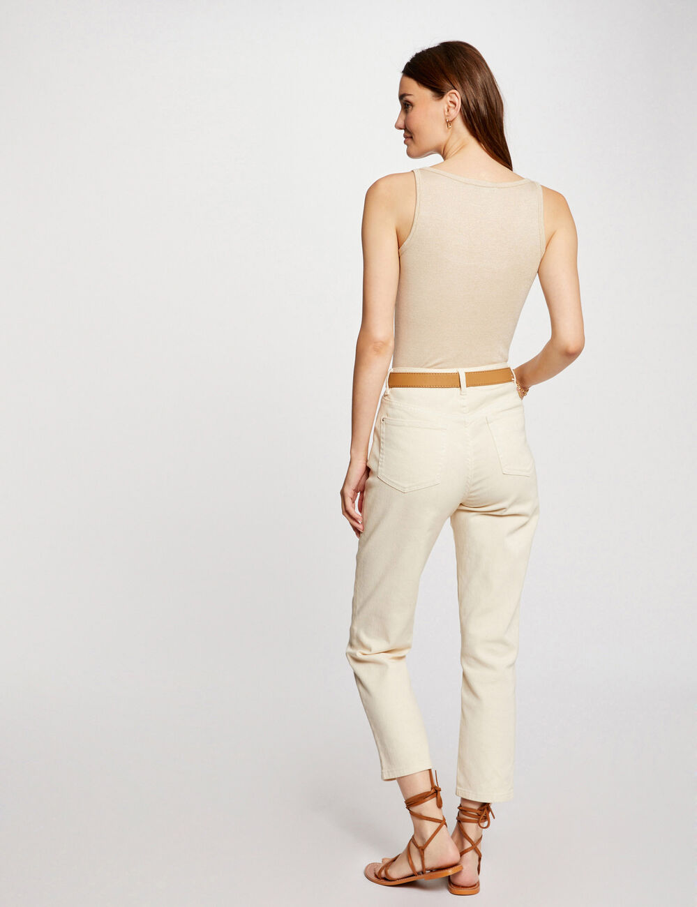 Vest top with thin straps ivory women