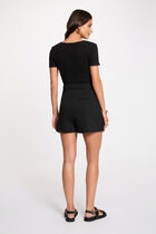 High-waisted skirt shorts black women