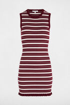 Sleeveless knitted dress bordeaux women