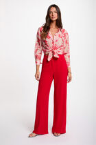 Flowy wide-leg trousers red women
