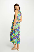 Robe longue évasée imprimée multico femme