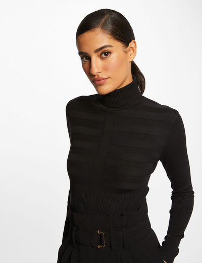 Long-sleeved jumper turtleneck black ladies'