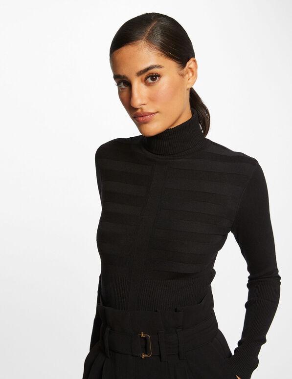 pull manches longues col roule noir femme Pull manches longues col roulé noir femme