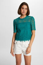Short-sleeved blouse mid-green women