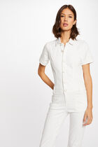 Flare buttoned jumpsuit ecru women
