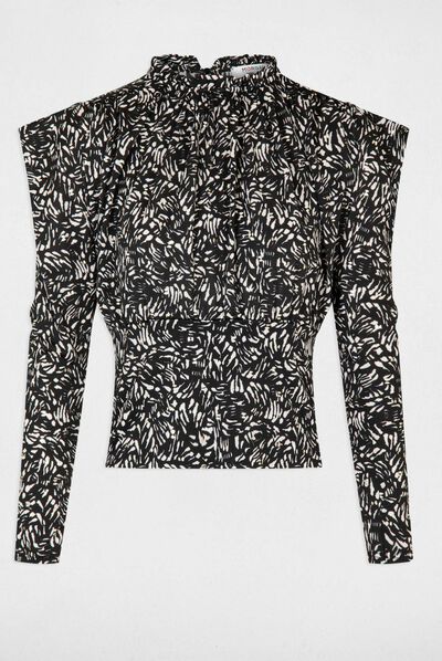 Long-sleeved t-shirt abstract print multico ladies'