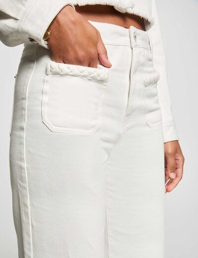 High-waisted flare jeans white women