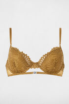 Soutien-gorge dentelle bronze femme