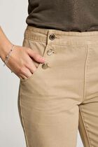 Wide leg trousers with buttons light brown women
