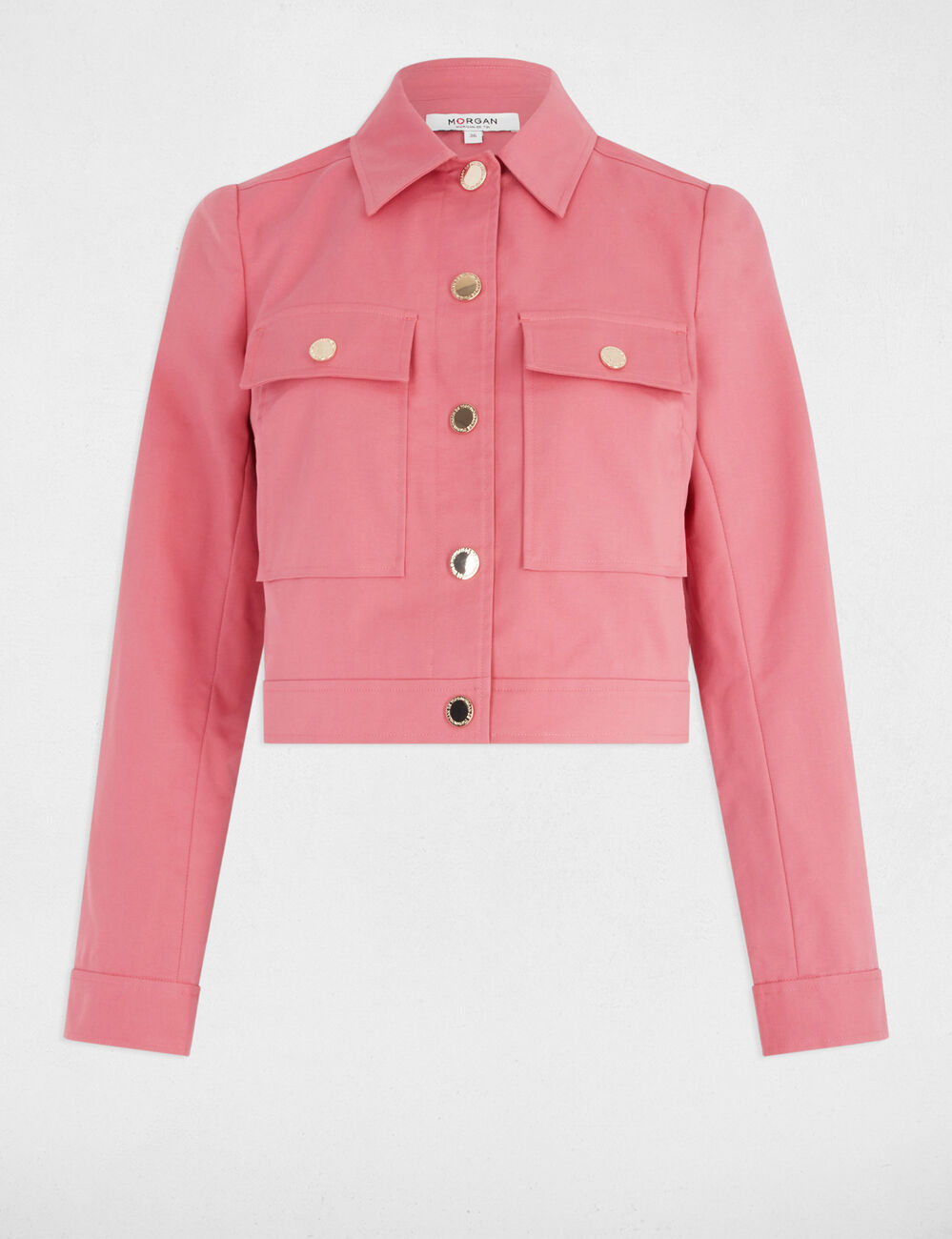 Short buttoned jacket antique pink women