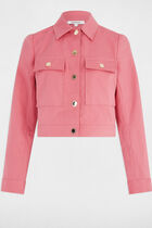 Short buttoned jacket antique pink women