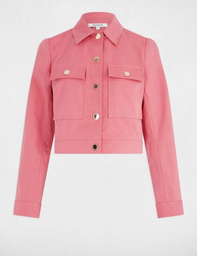 Short buttoned jacket antique pink women