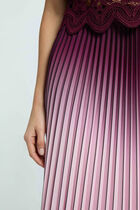 Maxi pleated skirt plum women