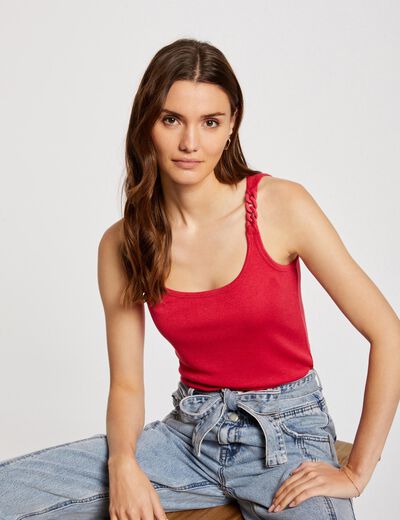 Vest top with thin straps medium red women