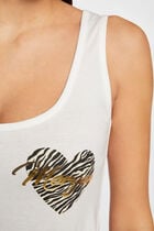 Vest top with message ivory women