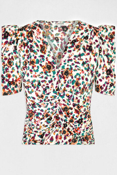 Short-sleeved t-shirt floral print multico ladies'