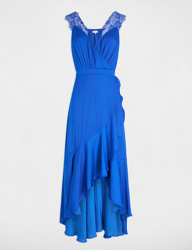 Maxi loose straight dress electric blue women